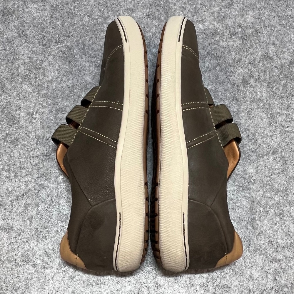 Clarks Nalle Ease Dark Olive Leather Slip On Sneakers Comfort Shoes Womens 9M - Picture 5 of 7